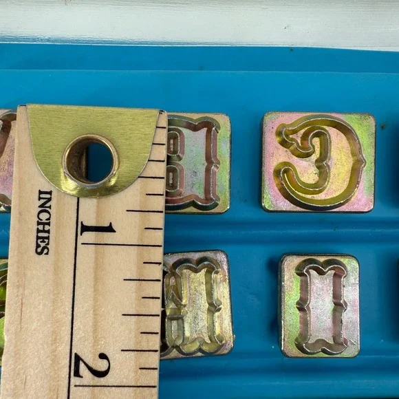 Vintage 3/4" Alphabet Letter Stamp Set A-Z Gothic Leather Metal Complete - Picture 5 of 8